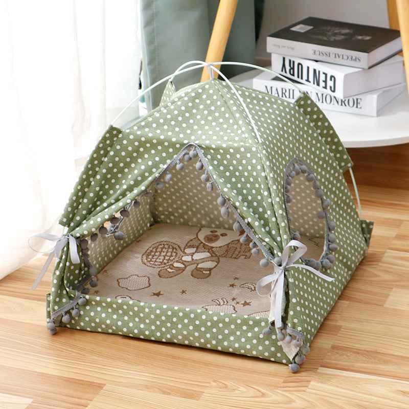 Cozy Enclosed Pet Tent Bed for Cats & Small Dogs