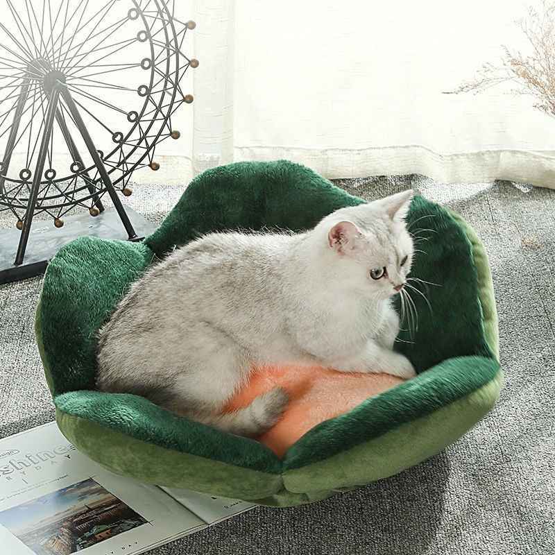 Paw-shaped pet bed soft interior detail