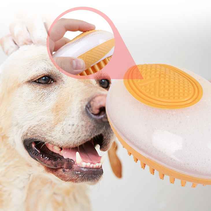 Soft silicone pet grooming brush for bath time