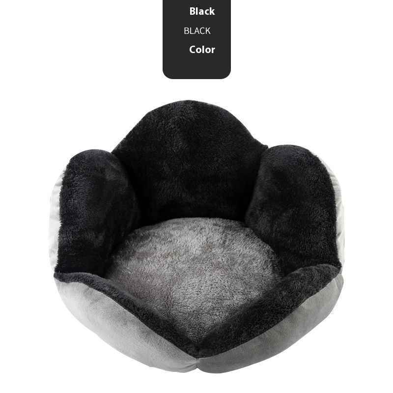 Paw-shaped cushioned pet bed additional view