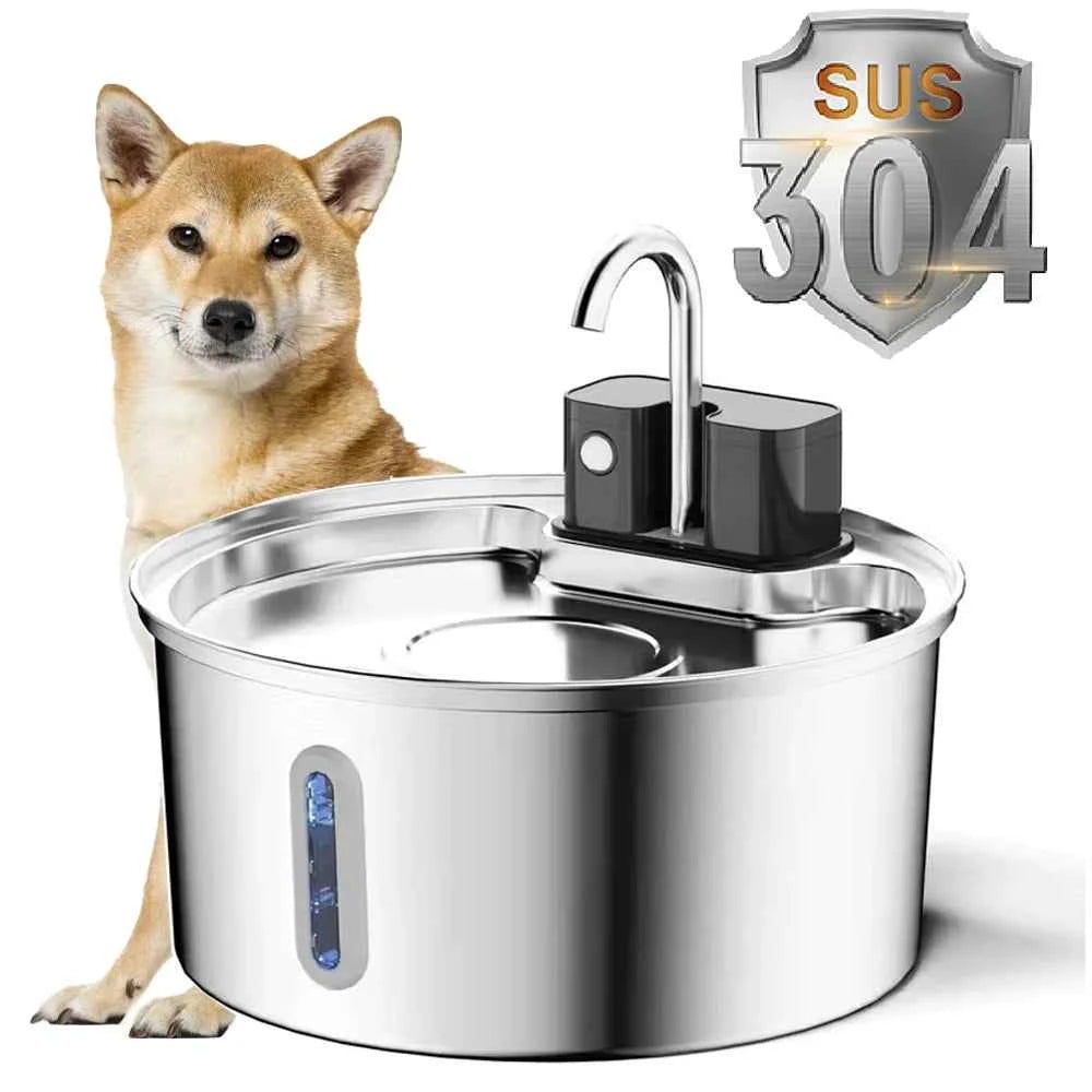 3.2L cordless sensor pet water fountain with stainless steel drinking surface