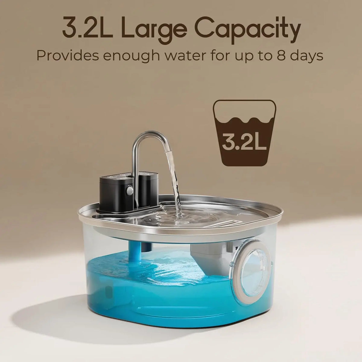 Sensor pet water fountain stainless steel design