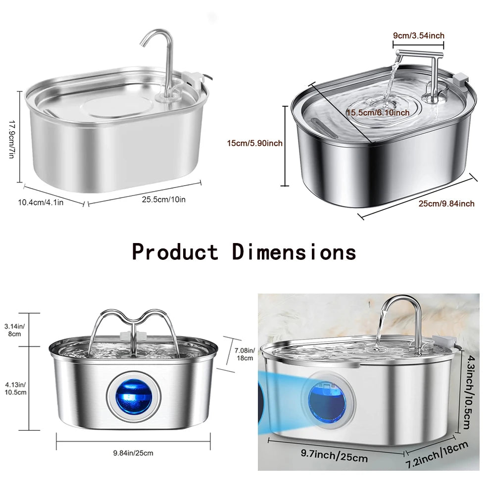 3.2L ultra-quiet pet water fountain product angle