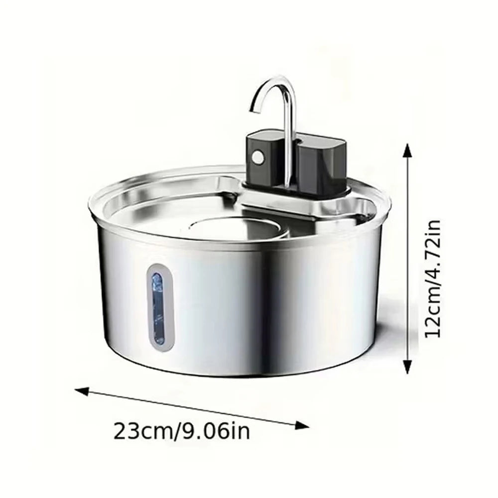 Sensor-activated pet water fountain feature detail