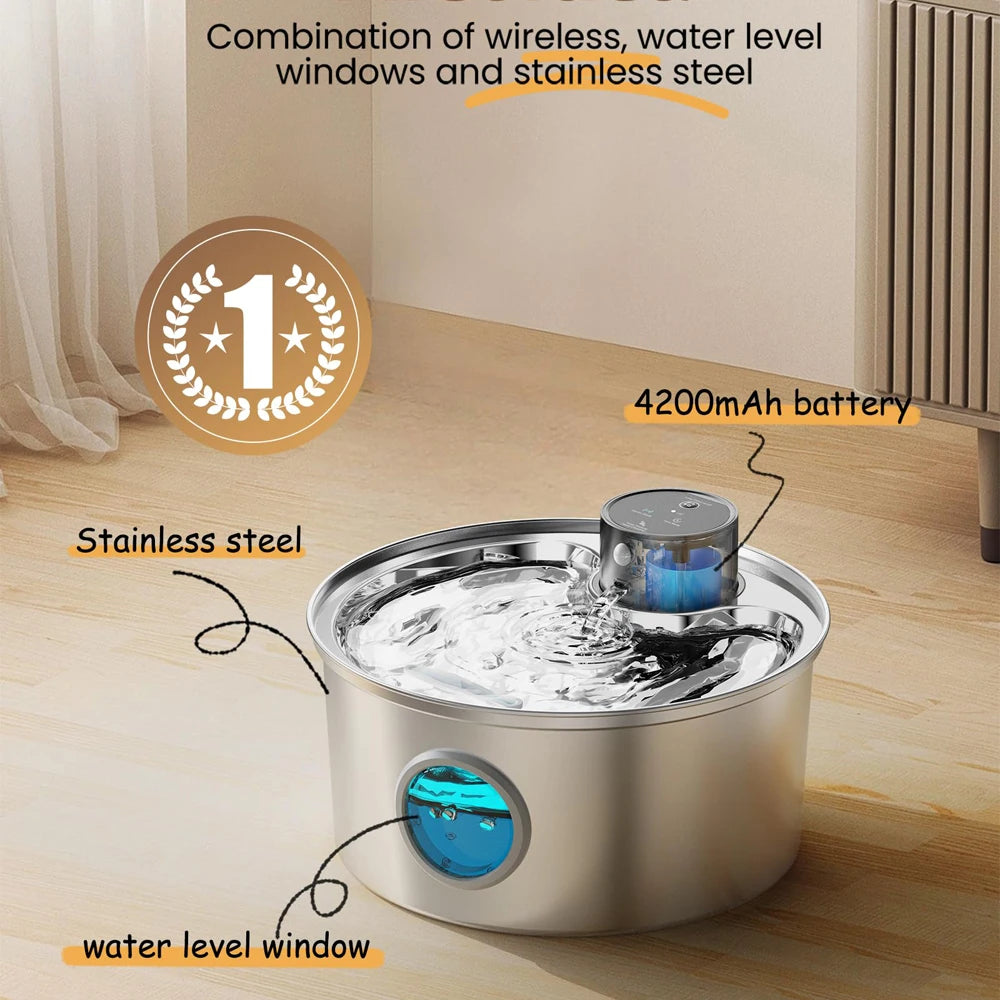 Automatic pet fountain drinking surface detail
