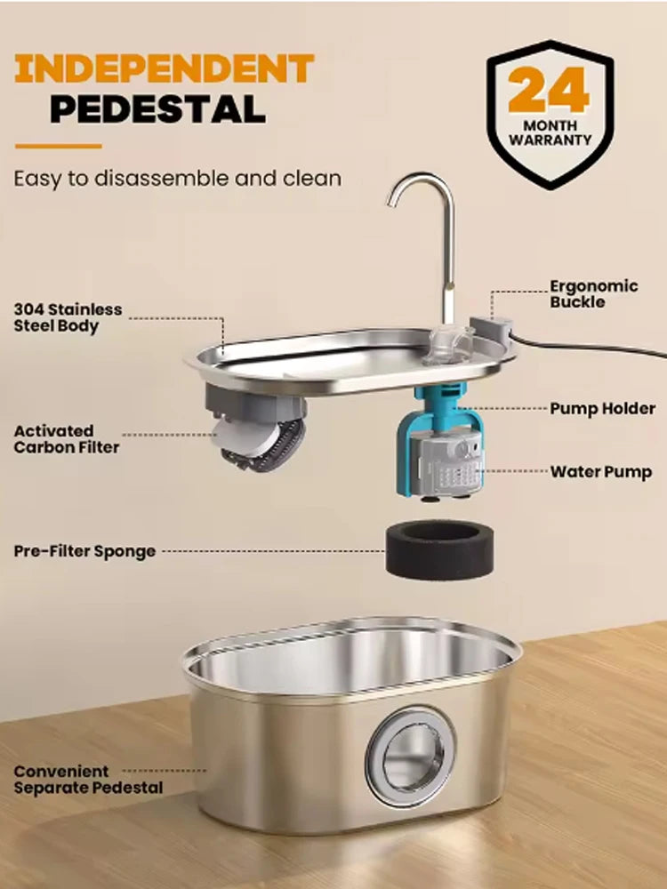 3.2L quiet water fountain for cats indoor setup