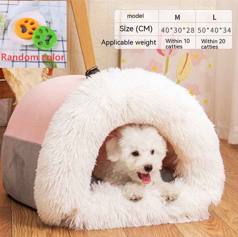 Portable pet nest soft resting surface detail