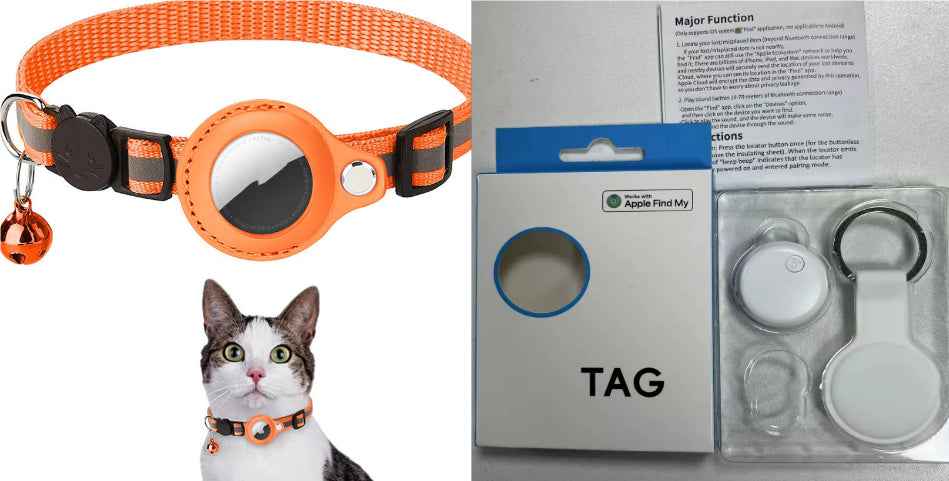 Reflective AirTag holder collar feature