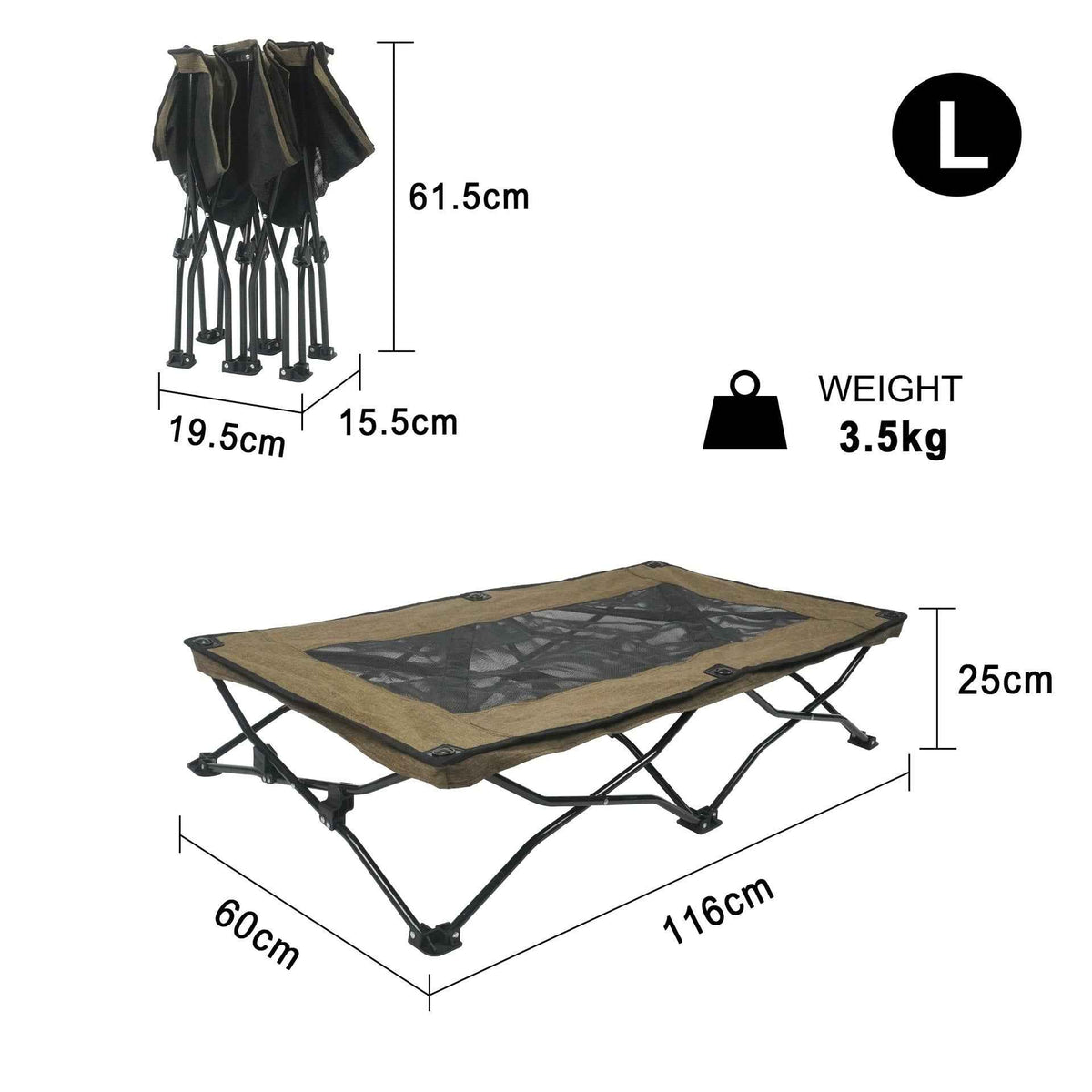 Large foldable dog bed double-layer fabric detail