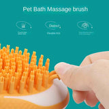Handheld silicone pet shampoo and massage brush