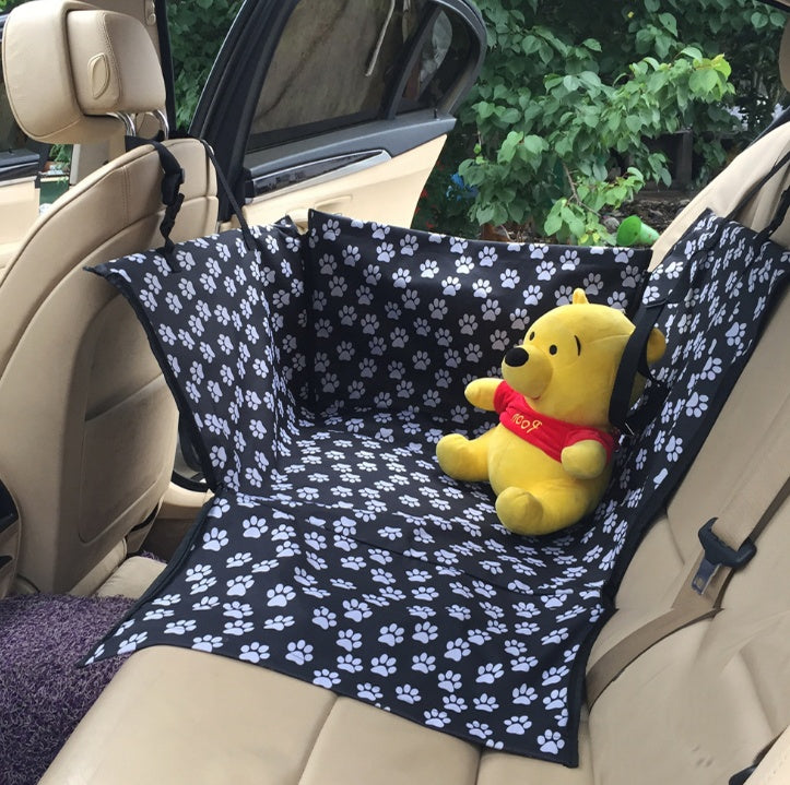 Footprint Dog Transporters Waterproof Back Back Pet Dog Seat Car Mat Cover Hammock Protector With Safety Belt D1010 - Pets N Puppies