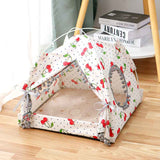 Cozy cat and small dog tent bed resting area