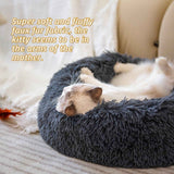 Raised-edge plush pet bed for curling up