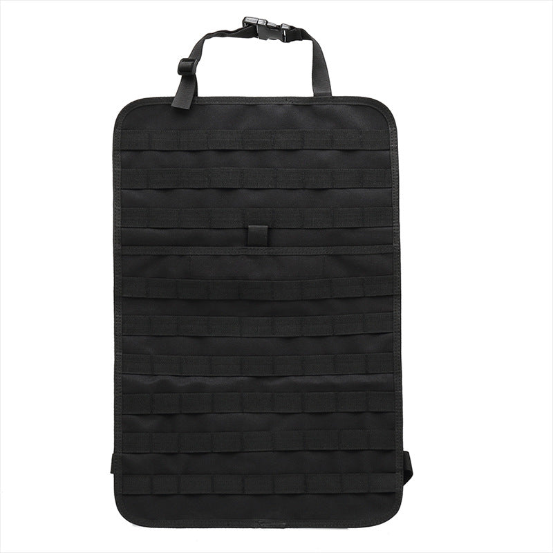 Travel storage organizer behind car seat