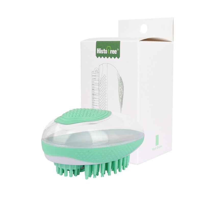 Reusable dog and cat bath brush for coat grooming