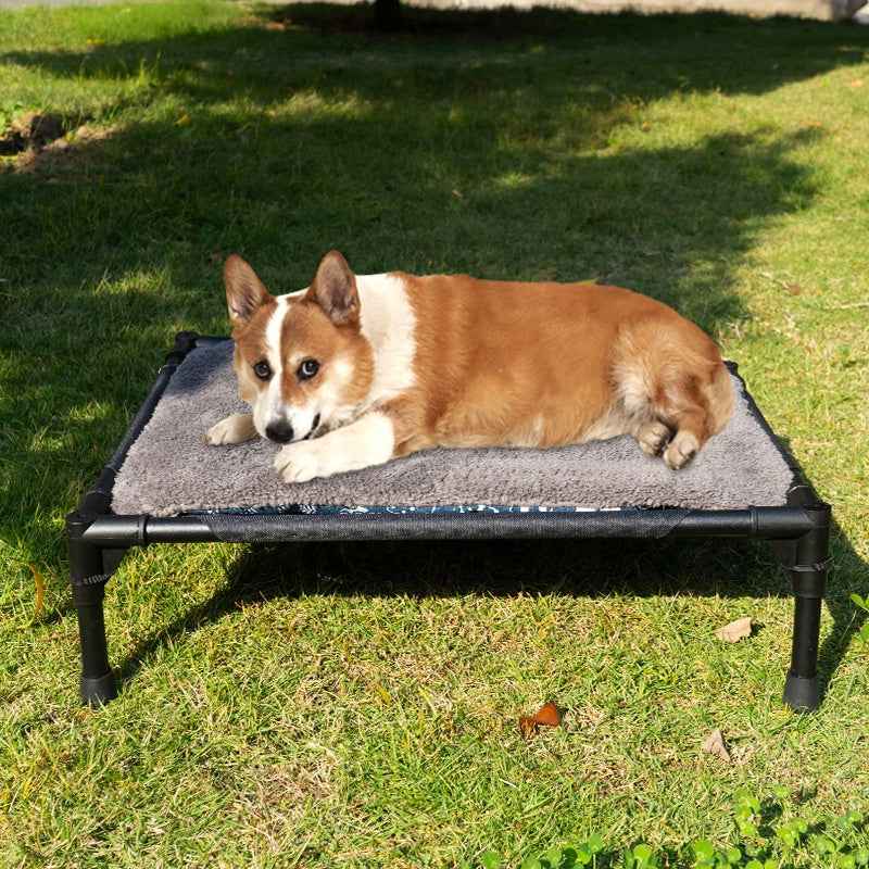 Foldable raised outdoor dog bed product angle