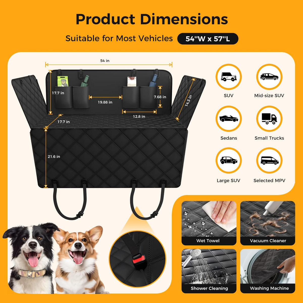 Waterproof Non-Slip Dog Car Hammock – view 3