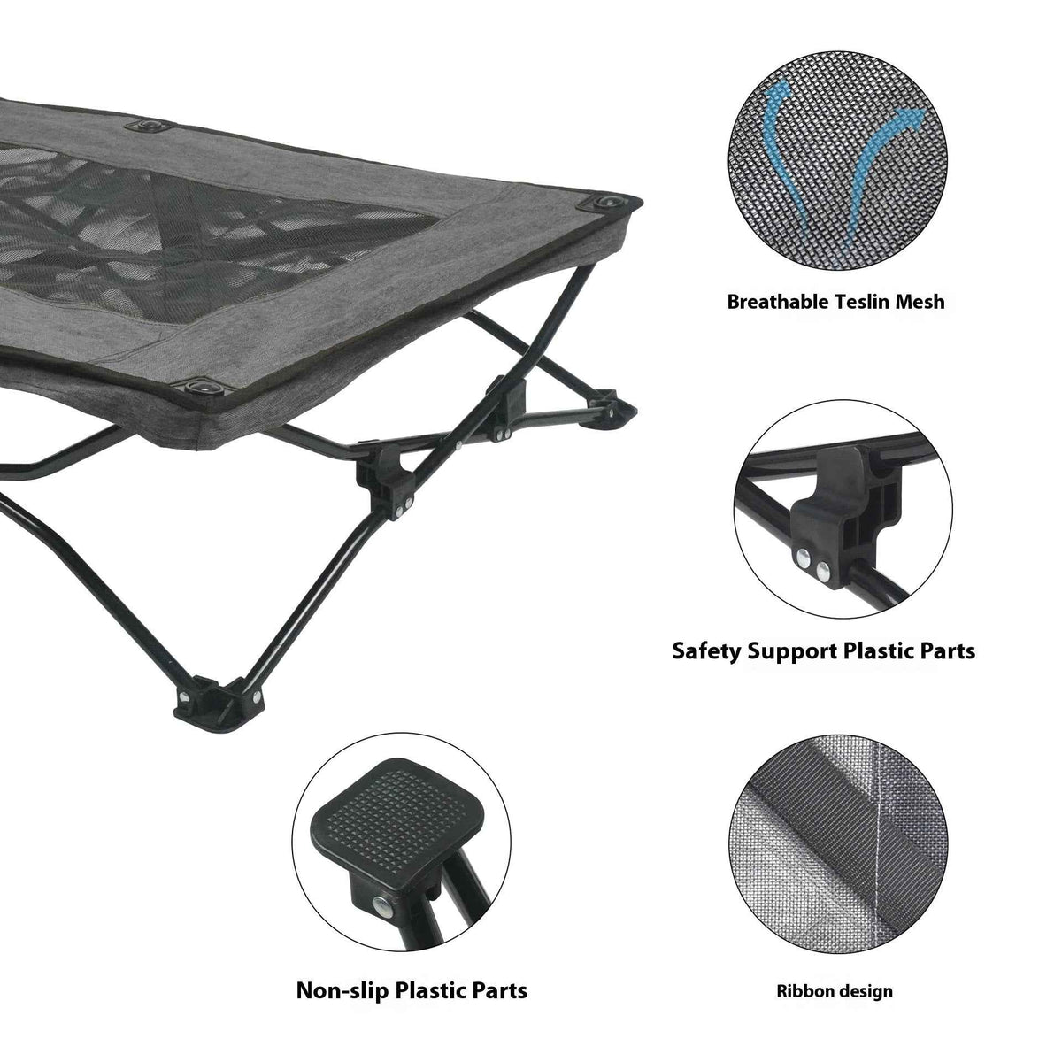 Portable large dog lounger product angle