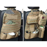 Car back seat organizer with multiple travel storage pockets