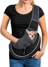 Small pet crossbody carrier detail
