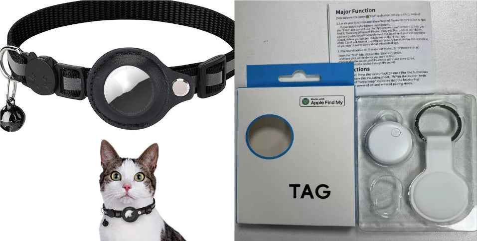 Dog and cat collar with tracker holder