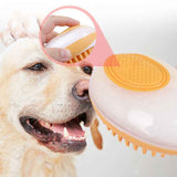 Soft silicone pet grooming brush for bath time