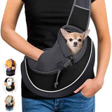 Portable crossbody pet carrier for small dogs and cats