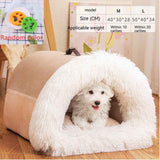 Semi-enclosed cat and small dog bed side view