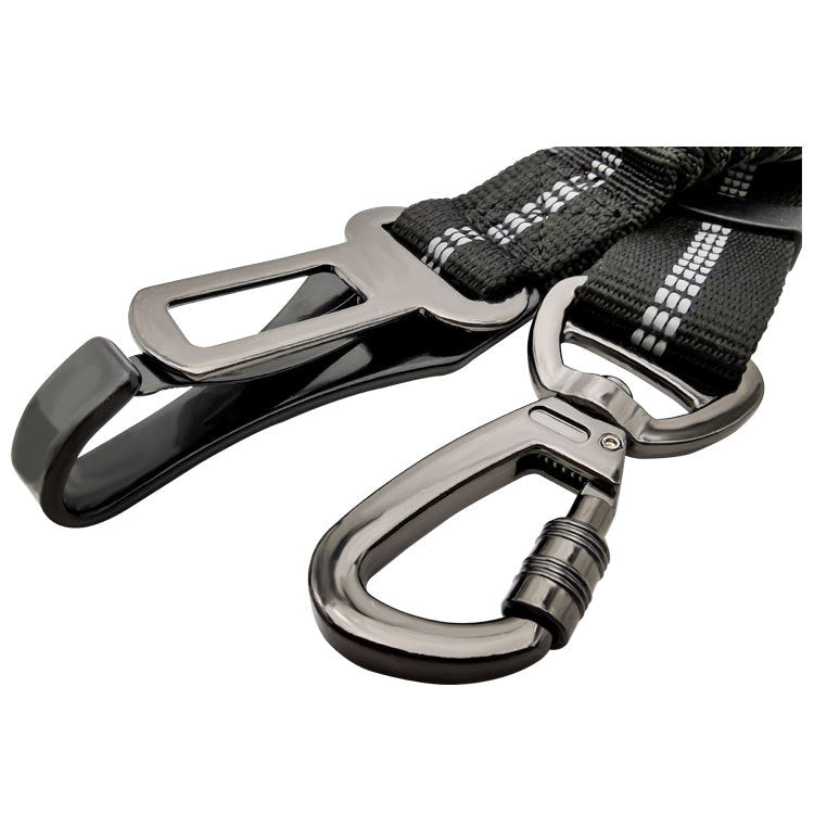 Adjustable pet car seat belt feature view