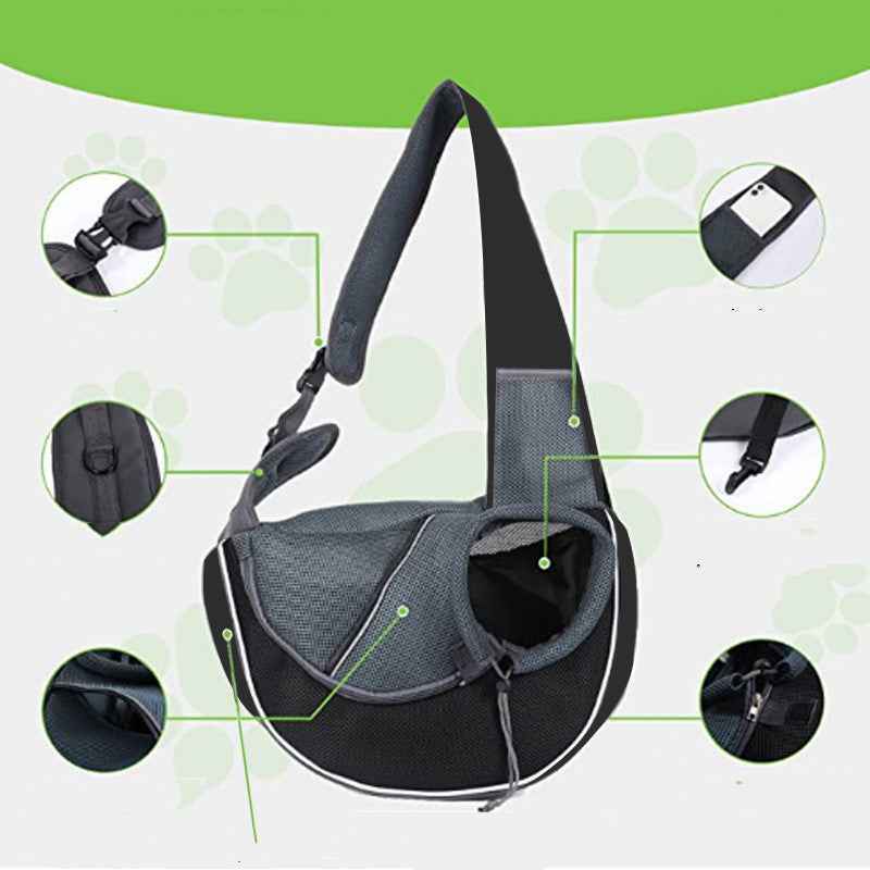 Small dog and cat crossbody carrier detail