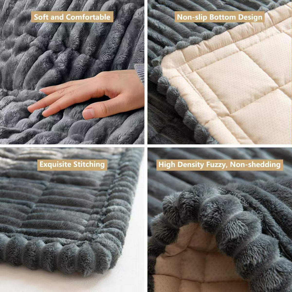 Non-slip backseat dog bed mat detail