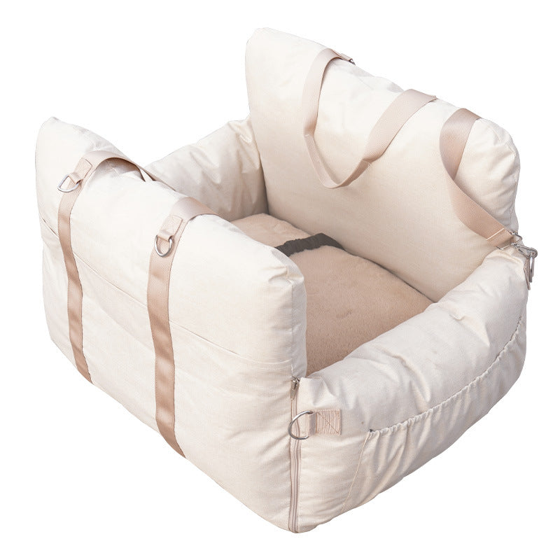 Padded dog car seat bed feature view