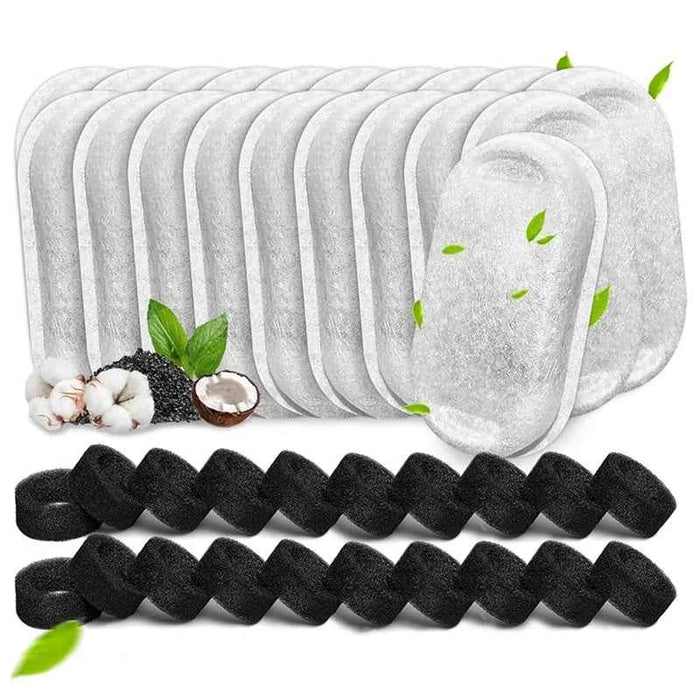 Replacement filter and sponge set for pet water fountains