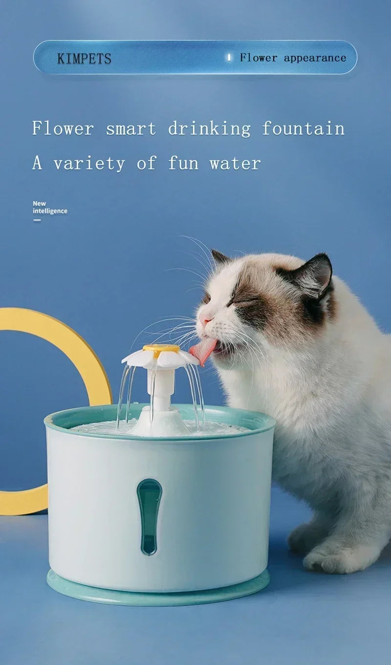 Cat Automatic Water Fountain Built-in Activated Carbon 2.4L Water Dispenser Silent Drinking USB Charge Electric Pet Feeder Bowl
