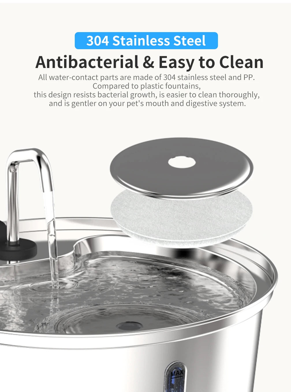 Stainless Steel Automatic Pet Drinking Fountain Smart Water Dispenser for Cats And Dogs Pet Water Supply