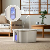 USB-powered pet water fountain stainless steel drinking surface