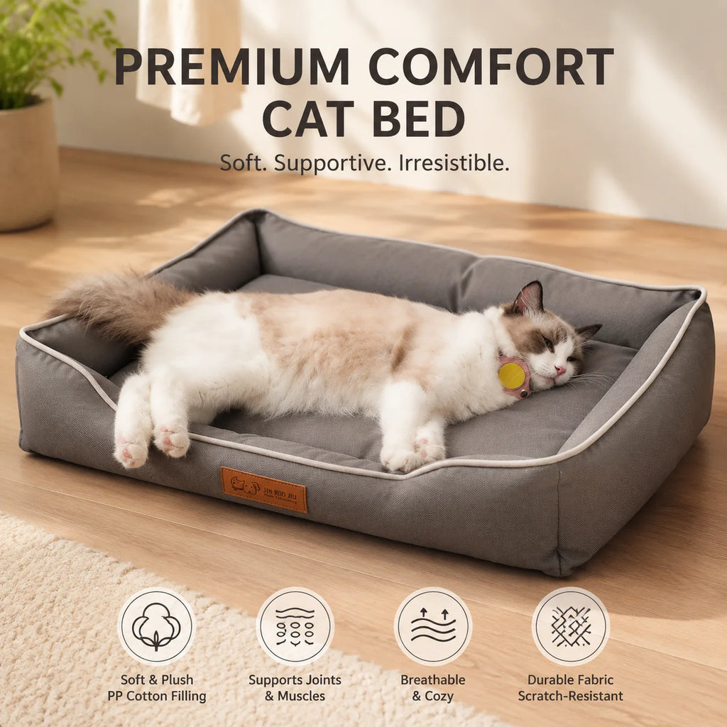 Dog Bed for Large Dog Mattress Four Season Square Bite-resistant Cat Bed Soft Thickened Dog Bed Waterproof Sofa Pet House