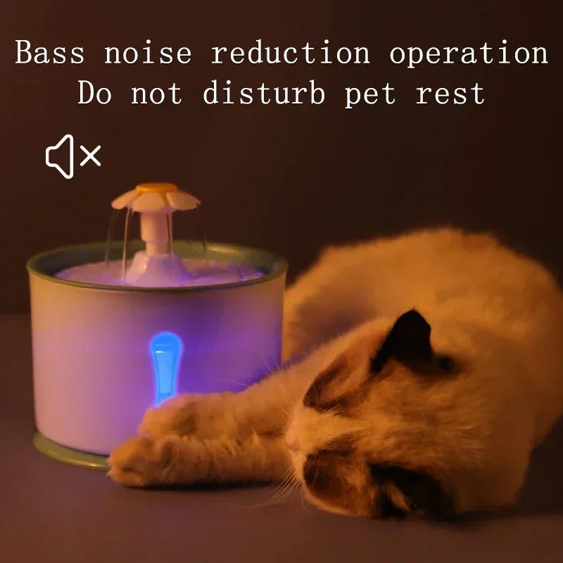 Electric pet water bowl drinking area detail