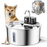 3.2L cordless sensor pet water fountain with stainless steel drinking surface
