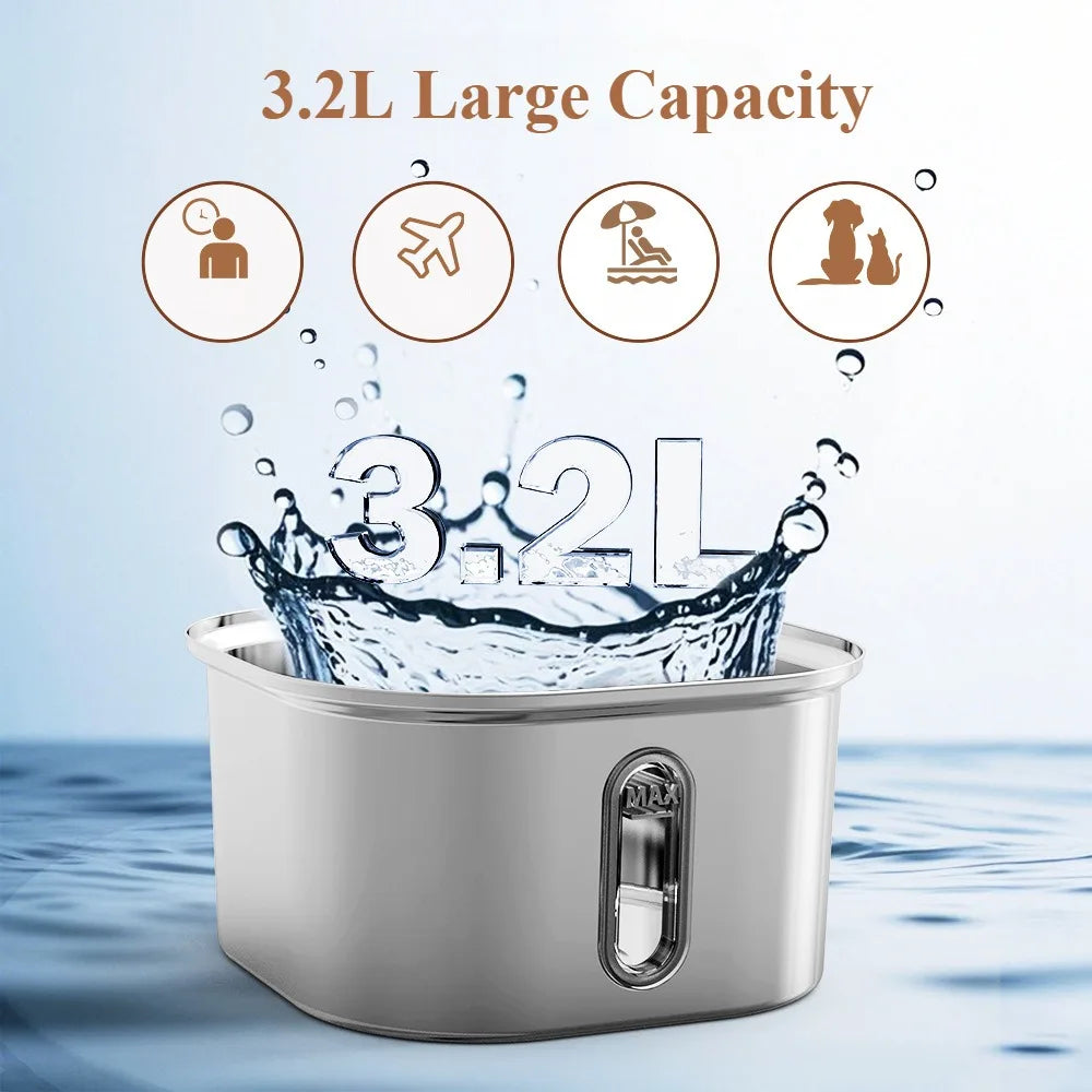 Automatic Cat Water Fountain Stainless Steel Pet Fountain Dog Water Dispenser With USB Electric Ultra-Quiet Pump Cat Supplies