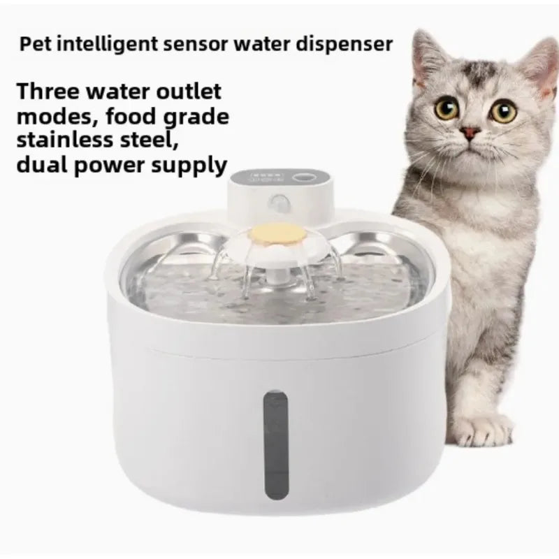 Cat Water Fountain 2L Wireless Auto  Filter Sensor Drinking Fountain for Cats Dog Drinker Pet Water Dispenser