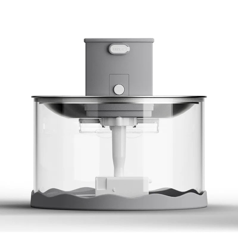 Modern Stainless Steel Cat Water Fountain Wireless Super Mute Pet Drinking Water Feeder Automatic Battery Powered Solid Pattern