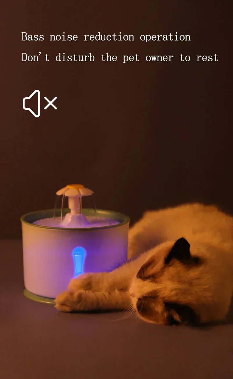 Cat Automatic Water Fountain Built-in Activated Carbon 2.4L Water Dispenser Silent Drinking USB Charge Electric Pet Feeder Bowl