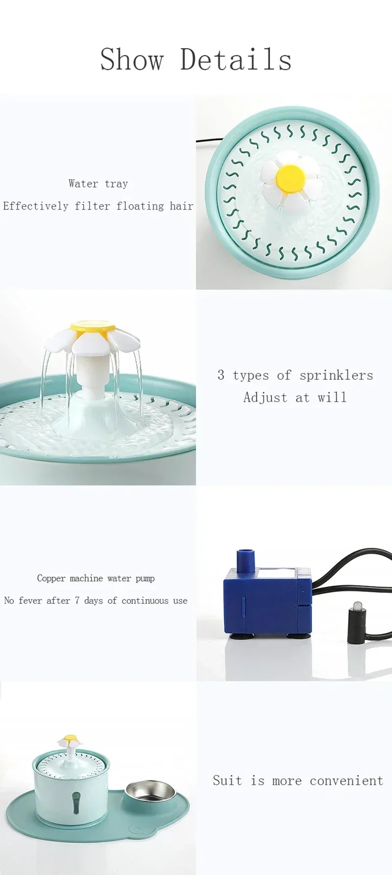 Cat Automatic Water Fountain Built-in Activated Carbon 2.4L Water Dispenser Silent Drinking USB Charge Electric Pet Feeder Bowl