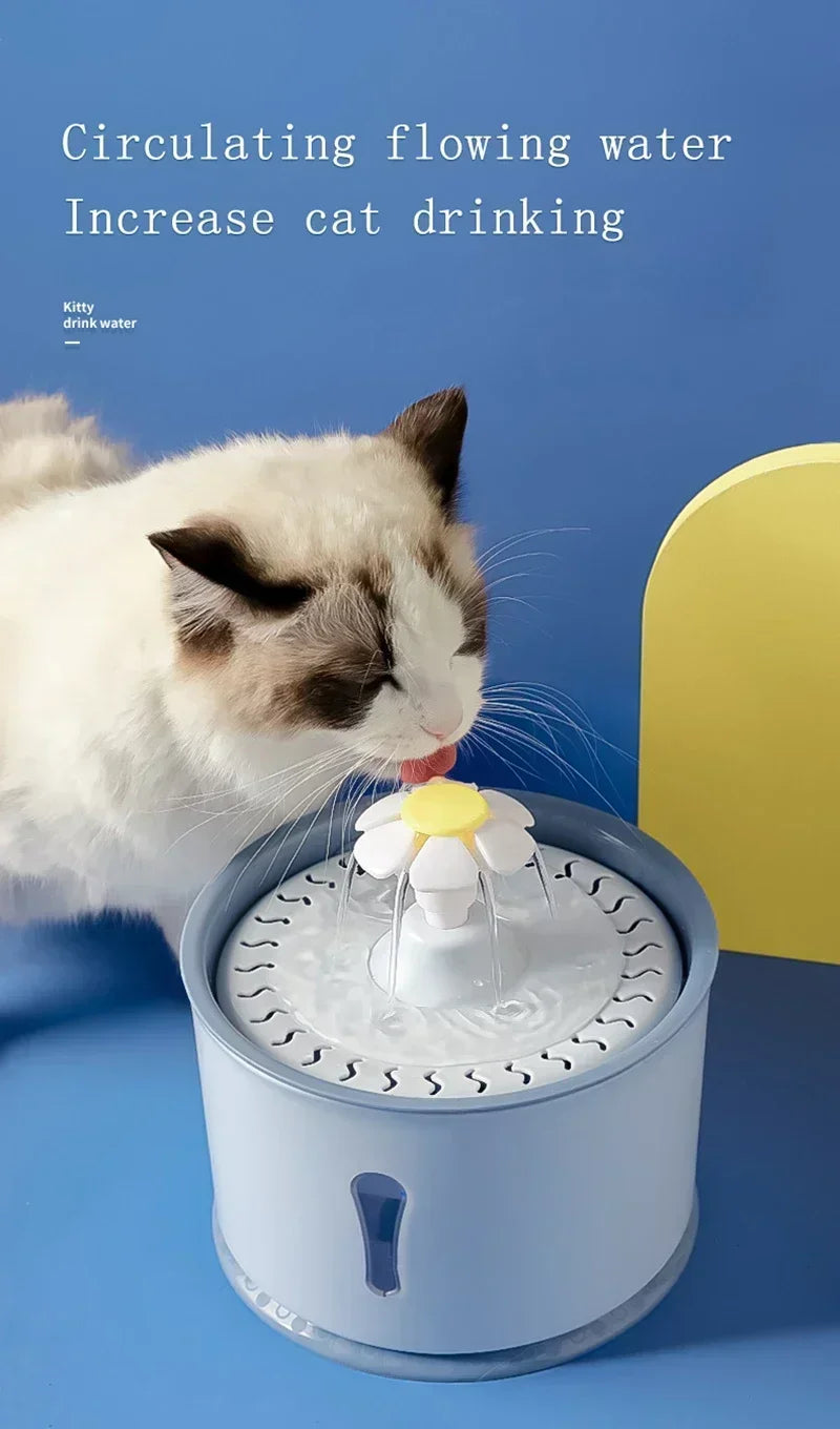 Cat Automatic Water Fountain Built-in Activated Carbon 2.4L Water Dispenser Silent Drinking USB Charge Electric Pet Feeder Bowl