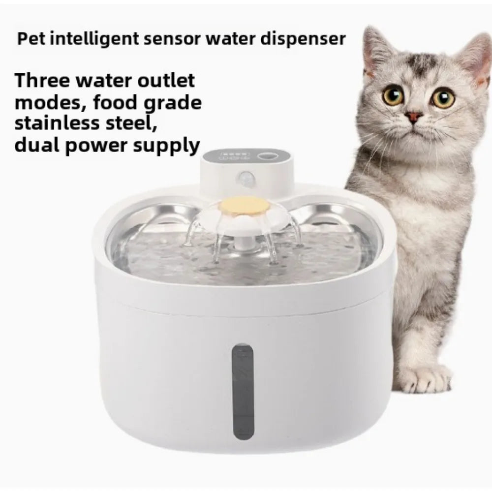 Cat Water Fountain 2L Wireless Auto  Filter Sensor Drinking Fountain for Cats Dog Drinker Pet Water Dispenser
