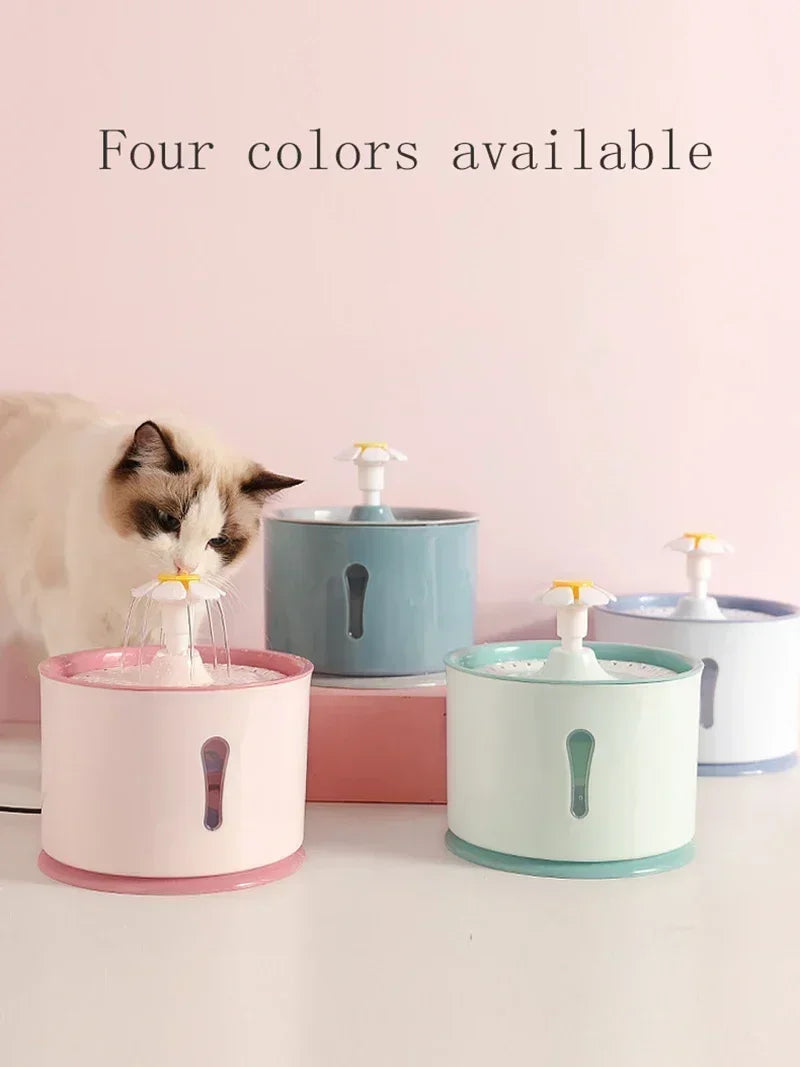 Cat Automatic Water Fountain Built-in Activated Carbon 2.4L Water Dispenser Silent Drinking USB Charge Electric Pet Feeder Bowl
