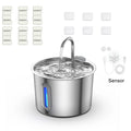 Stainless Steel Cat Water Fountain with Viewing Window Cat Fountain. Multi-Filter Automatic Pet Water Dispenser, Silent Cat Wate