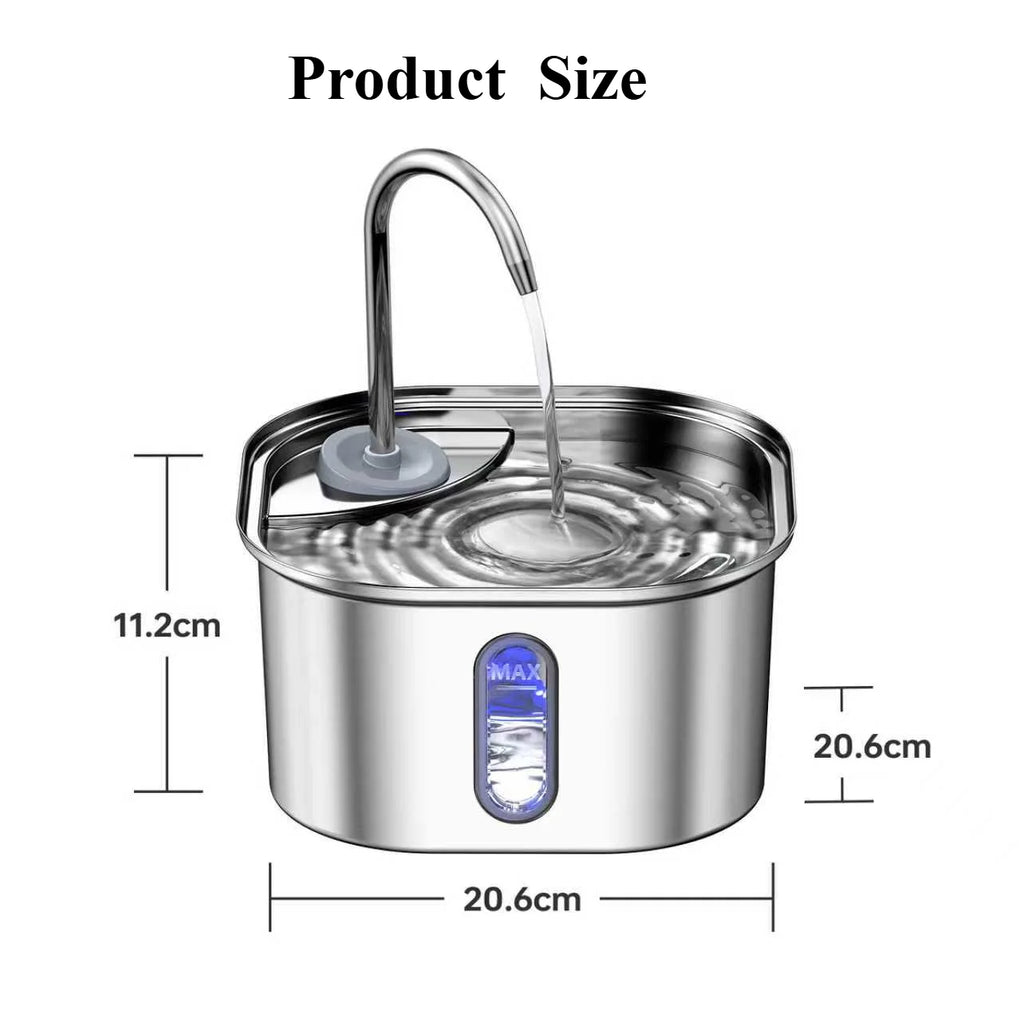 Automatic Cat Water Fountain Stainless Steel Pet Fountain Dog Water Dispenser With USB Electric Ultra-Quiet Pump Cat Supplies