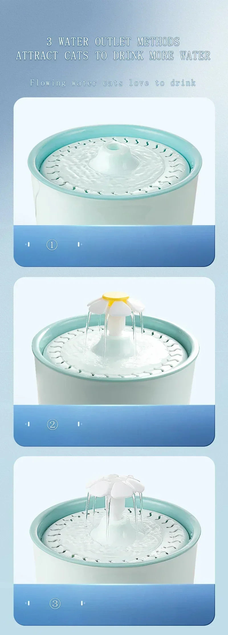 Cat Automatic Water Fountain Built-in Activated Carbon 2.4L Water Dispenser Silent Drinking USB Charge Electric Pet Feeder Bowl